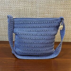 🌟HP🌟VTG 1990s-2000s The Sak Cornflower Blue Crochet Shoulder Bag